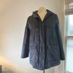 ASOS US size 6 navy hooded jacket.